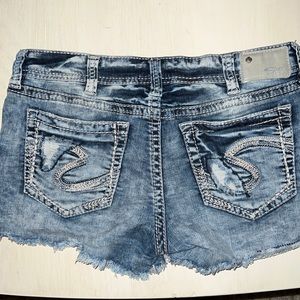 Silver Jeans  brand denim, distressed shorts